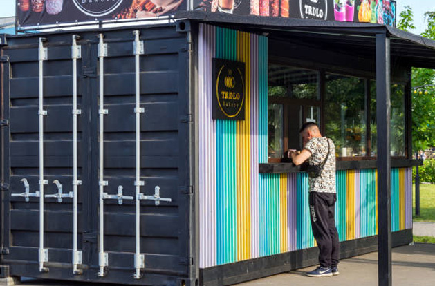 Shipping container cafe